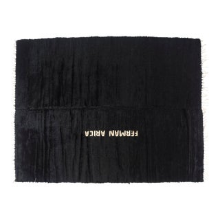 Vintage Black Angora Wool Kilim Rug For Sale