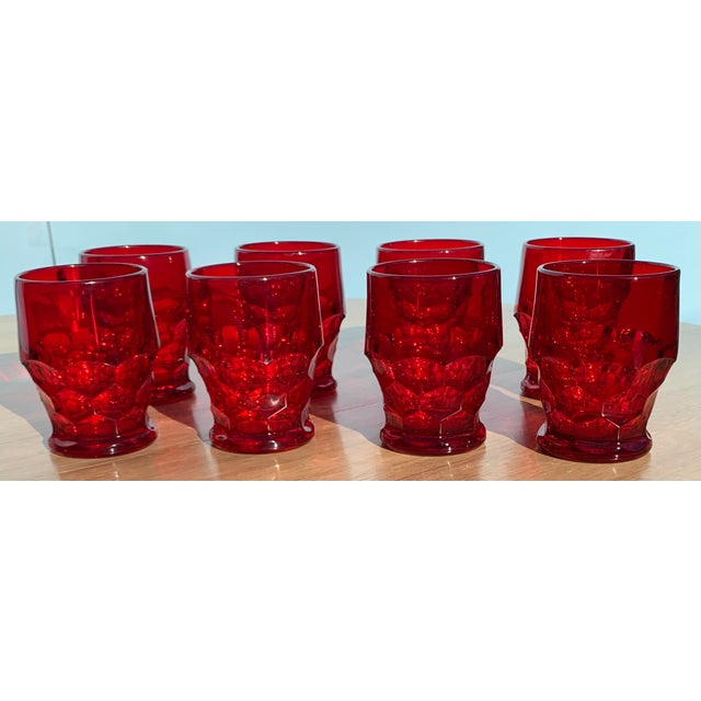 Traditional 1970s Vintage Red Cocktail Glasses, Set of 8 For Sale - Image 3 of 7