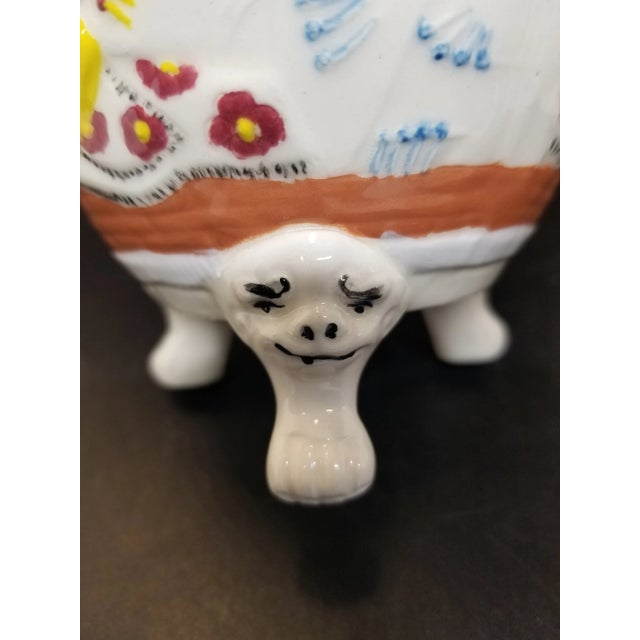 Ceramic Vintage Staffordshire Like Asian Inspired Ceramic GingerJar For Sale - Image 7 of 8