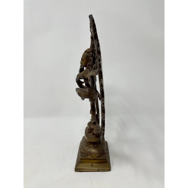Mid 20th Century Vintage Brass Shiva Nataraja Lord of Dance Statue. For Sale - Image 5 of 7