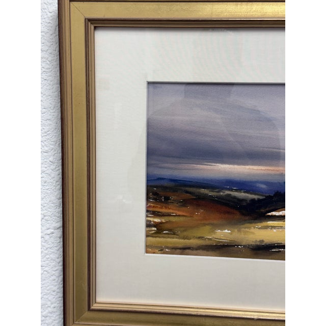 Spanish Rafael Requena (1932 - 2003) Custom Framed Watercolor Landscape For Sale - Image 3 of 12