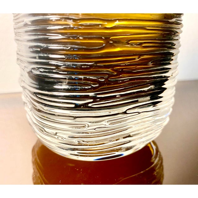 Olive-Topaze Glass Vase by Bengt Edenfalk for Skruf, 1960s For Sale - Image 11 of 16