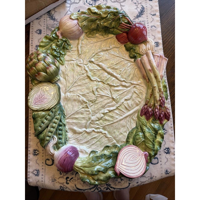 White Vintage Fitz and Floyd French Market Ceramic Platter For Sale - Image 8 of 9