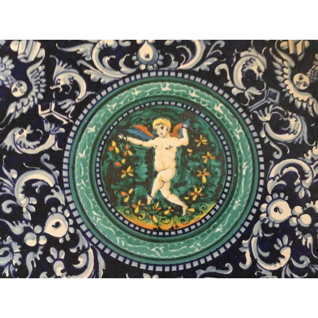 Rustic European 1980s Authentic Italian Cherub Platter From Florence, Italy For Sale - Image 3 of 5