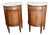Louis XVI Marble Top Half-Moon Console Cabinets, Set of 2 For Sale