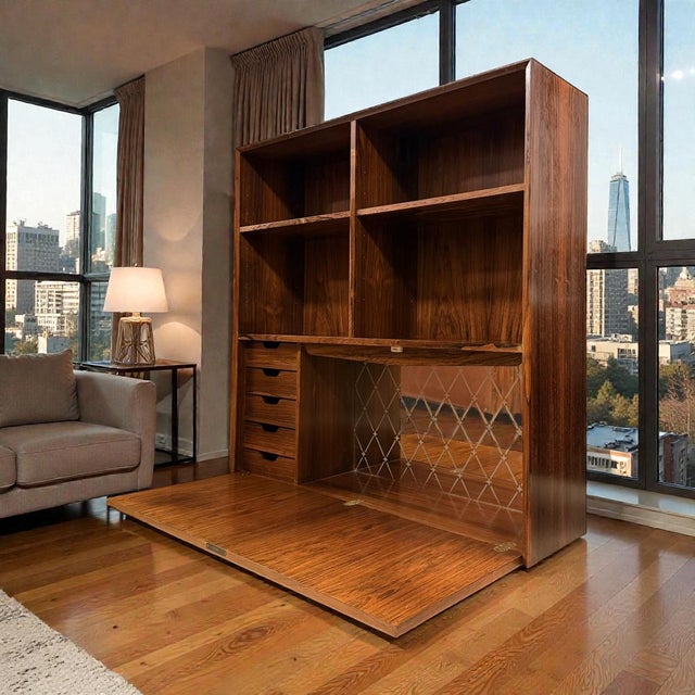 Danish Rosewood Cabinet System attributed to O. Bank Larsen for Skjern Furniture Factory, Denmark, 1960s, Set of 2 For Sale - Image 9 of 14