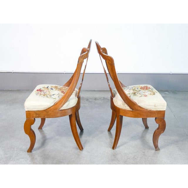Wood Empire Walnut Chairs, 1800s, Set of 2 For Sale - Image 7 of 18