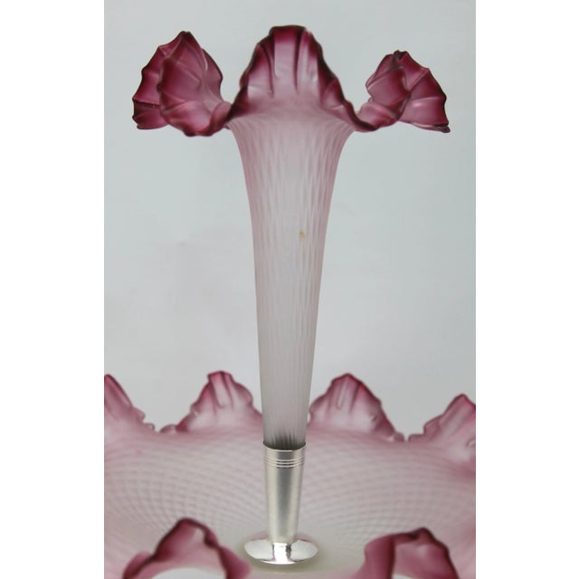 Pink Art Nouveau Centrepiece Attributed to Kayser, Germany, 1900 For Sale - Image 8 of 9