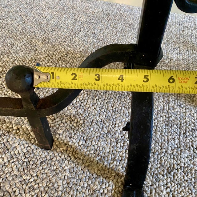 Iron and Brass Sunflower Andirons - A Pair For Sale - Image 16 of 18