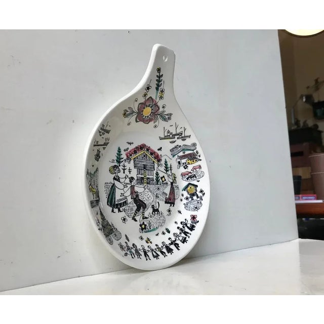 Hand-Painted Dish by Inger Waage, 1950s For Sale - Image 11 of 11