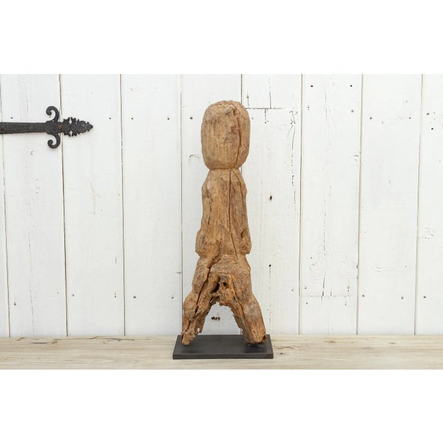 Wood Ancient Tribal Statue From Nepal For Sale - Image 7 of 13