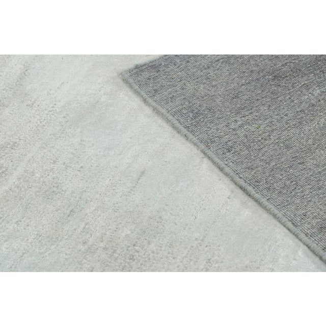 Textile Rug & Kilim’s Contemporary Abstract Rug in Blue, Cream and Black With Striae For Sale - Image 7 of 7