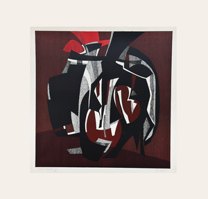 Mid 20th Century Mid Century French Abstract Serigraph, Signed by Artist Pol Gachon With Mat