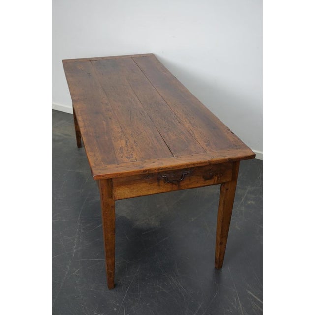 Antique 19th Century French Fruitwood & Chestnut Rustic Farmhouse Dining Table For Sale - Image 4 of 18