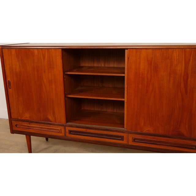 Vintage Danish Teak Highboard For Sale - Image 6 of 10