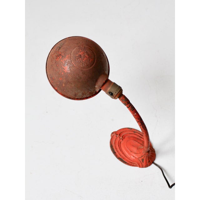 Metal Antique Art Deco Gooseneck Desk Lamp For Sale - Image 7 of 11