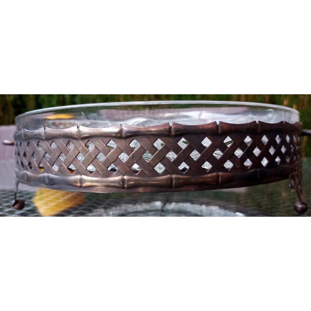 Vintage Crystal and Silver Carved Appetizer Tray, 1920s, Set of 2 For Sale - Image 17 of 18