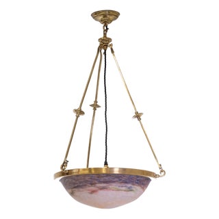 Art Deco Lunéville Pat De Verre Ceiling Light by Muller Frères, 1925 For Sale