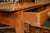 Antique Rustic Pine Work / Side Farmhouse Kitchen Table With Long Drawer For Sale - Image 9 of 18