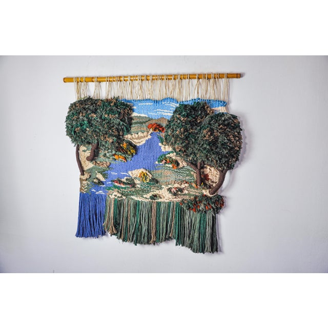 Textured Macrame Wall Tapestry, 1970s For Sale - Image 11 of 11