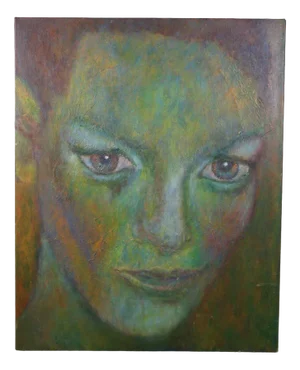 Modernist Portrait, 20th Century, Painting, Framed