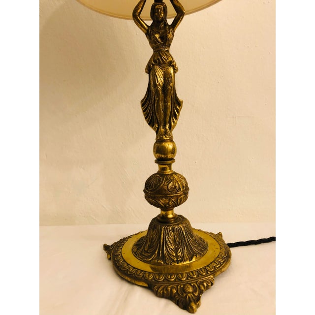 Mid-Century Modern French Brass Lamp, 1950s For Sale - Image 3 of 14