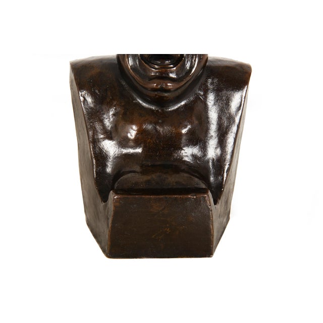 Rare “Laughing Buddha - Self Portrait” Bronze Sculpture Bust by Enrico Caruso For Sale - Image 9 of 15