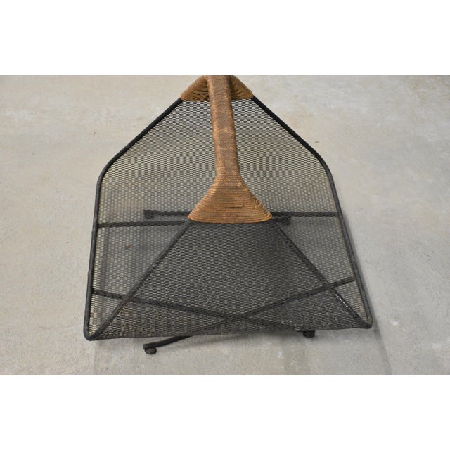 1960s 1960s Tony Paul for Woodlin-Hall Iron Rush Wrapped Handle Log Holder or Magazine Rack For Sale - Image 5 of 6