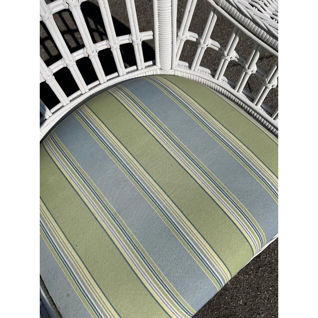 White Set of 2 Vintage Wicker Chairs For Sale - Image 8 of 10