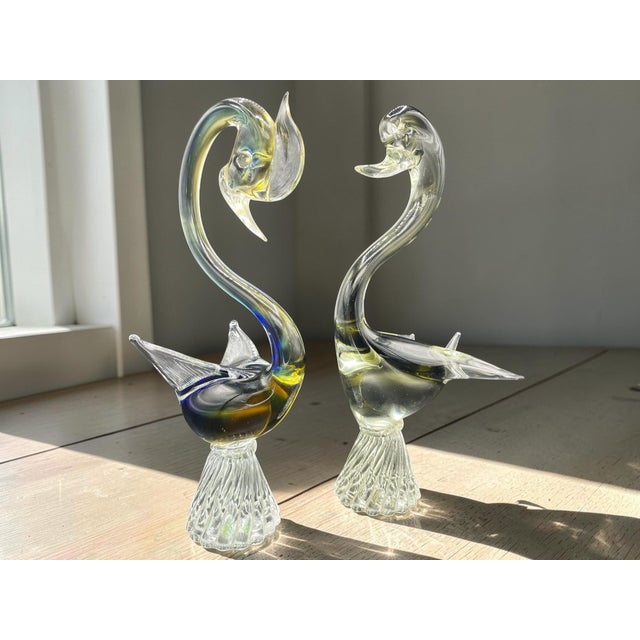 Venetian Murano Glass Swans, 1970s, Set of 2 For Sale - Image 15 of 17