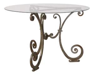 Glass Top Table With Iron Base