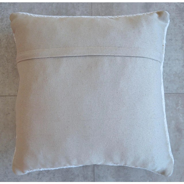 Farmhouse Vintage Handmade Hemp Kilim Rug Pillow Cover For Sale - Image 3 of 4