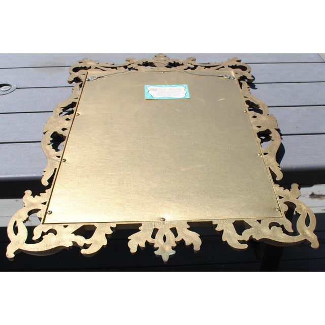 Mid 20th Century Vintage 1960's Turner Gold Hollywood Regency Floral Mirror For Sale - Image 5 of 7