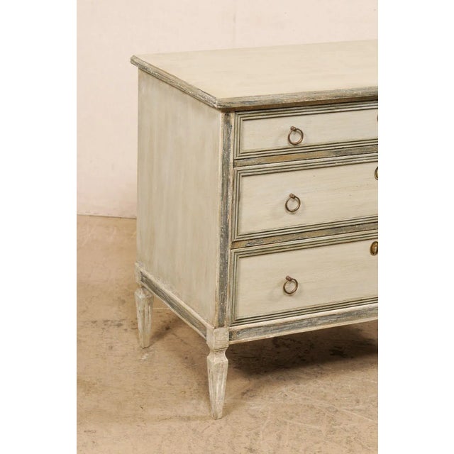 Mid 20th Century Swedish Gustavian Style Painted Wood Chest For Sale - Image 11 of 12
