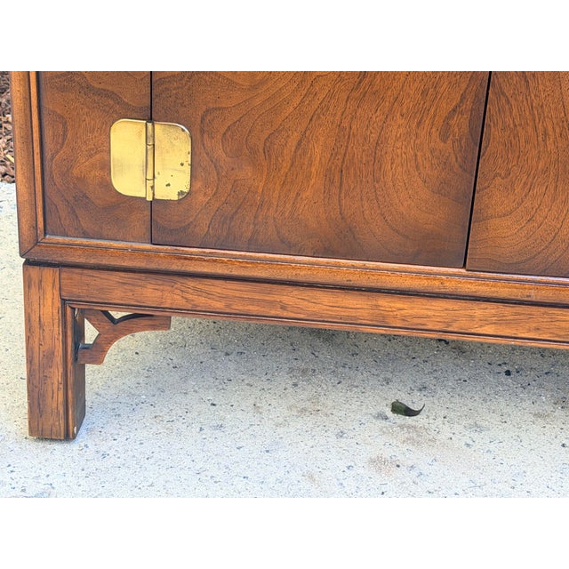 Vintage Chinoiserie Burled Walnut Sideboard Drexel Heritage Dynasty For Sale - Image 11 of 12