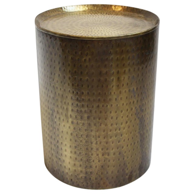 Brass Hammered Side Table Chairish
