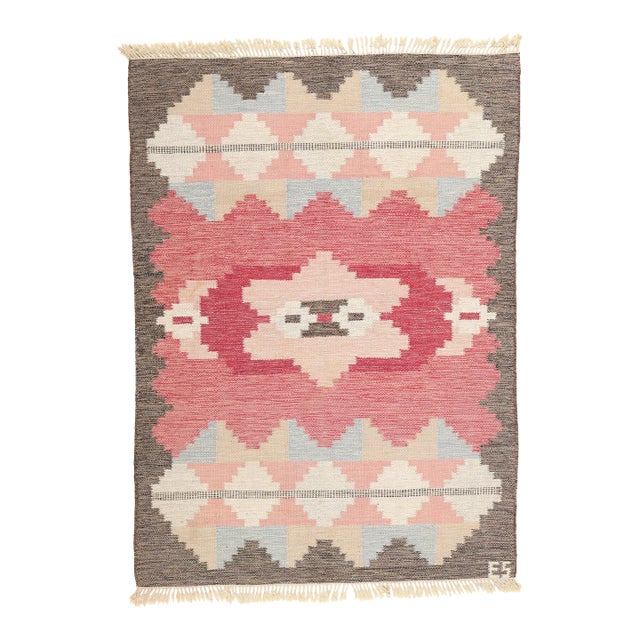 Evy Svensson Scandinavian Swedish Röllakan Rug - 05'08 X 07'09 For Sale