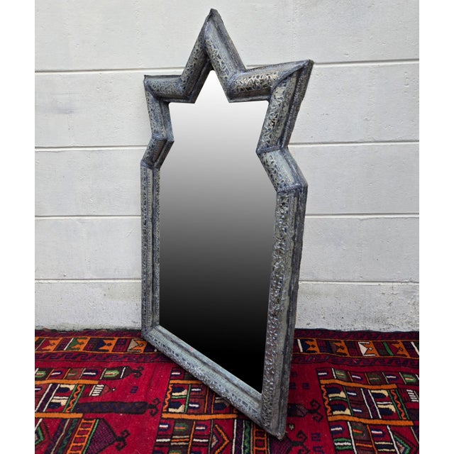 Moroccan Vintage Moroccan Ornate Star‑Shaped Mirror For Sale - Image 3 of 7