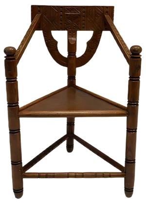 Mid-Century Swedish Carved Monk Chair, 1950s
