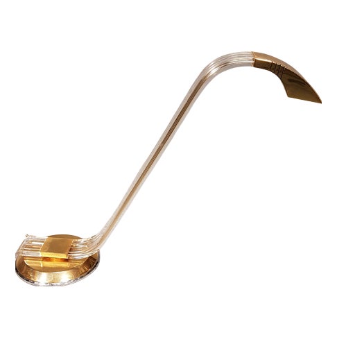 Spanish Brass and Acrylic Glass Cobra Table Lamp from Grupo Mci For Sale