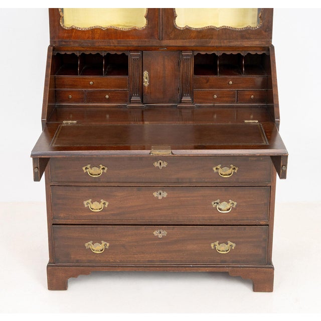 Early 19th Century George II Style Parcel Gilt Walnut Bureau Bookcase, 19th Century For Sale - Image 5 of 11