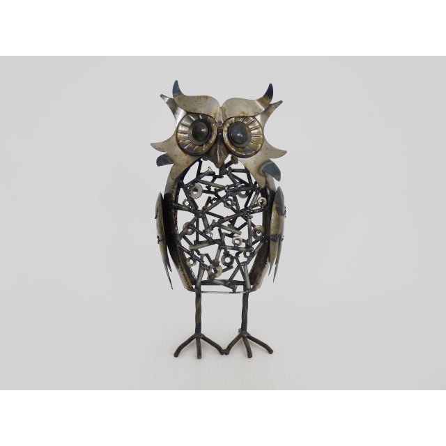 Large Brutalist Zoomorphic Metal Owl Sculpture, 1970s For Sale - Image 10 of 10