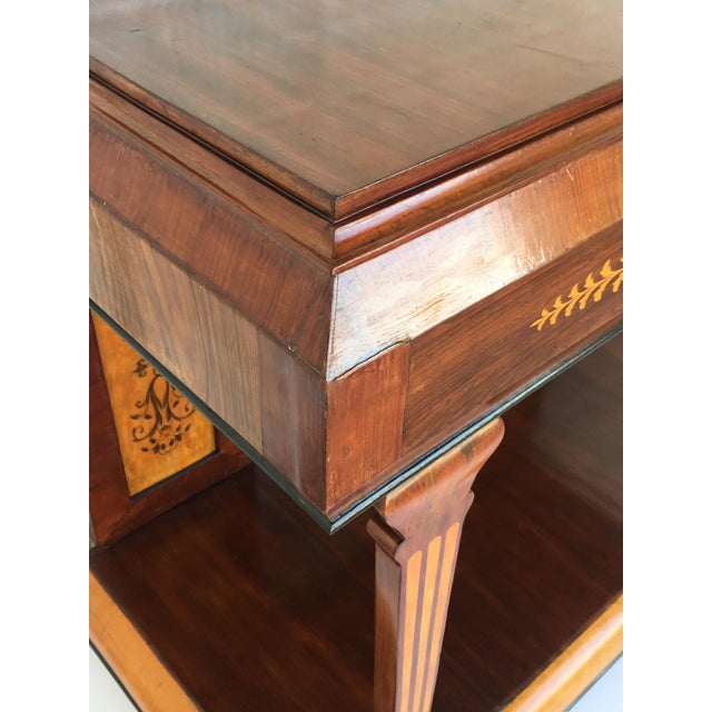 1830s French Empire Marquetry Console Table in Rosewood and Maple For Sale - Image 11 of 13