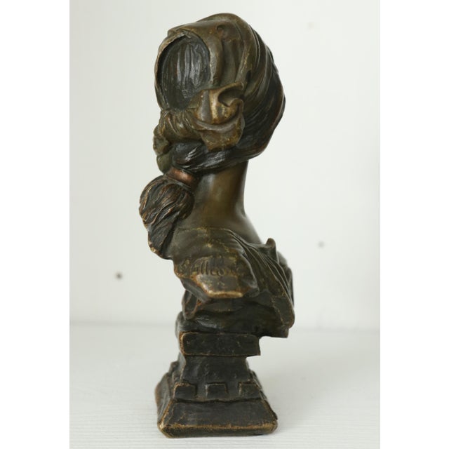 Brown Emmanuel Villanis, French Art Nouveau Cinderella Bust, 1900, Bronze For Sale - Image 8 of 9