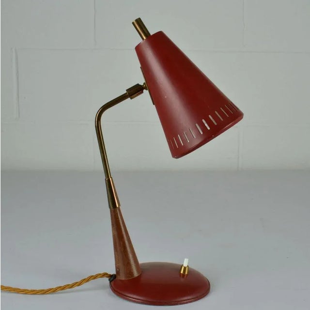 Mid-Century Modern Red Desk Lamp, 1950s For Sale - Image 6 of 9