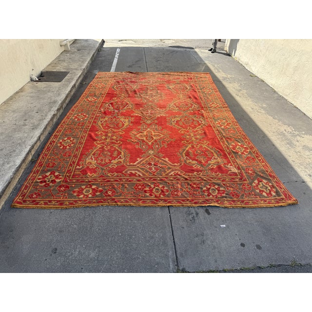 9ft 2in X 14ft 2in Turkish Oushak Antique Area Rug For Sale In San Francisco - Image 6 of 11