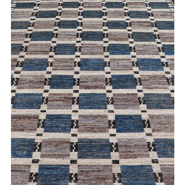 Modern Multicolor Wool Rug by Keivan Woven Arts 6'9 X 9'10 For Sale - Image 4 of 11