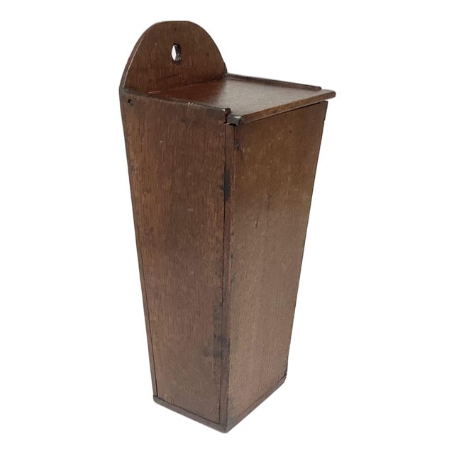 Antique English Oak Wall Candle Box For Sale