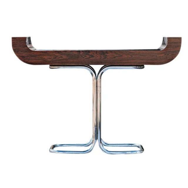 Wood 1960s Vintage Robert Heritage Rosewood & Chrome Console Table For Sale - Image 7 of 7