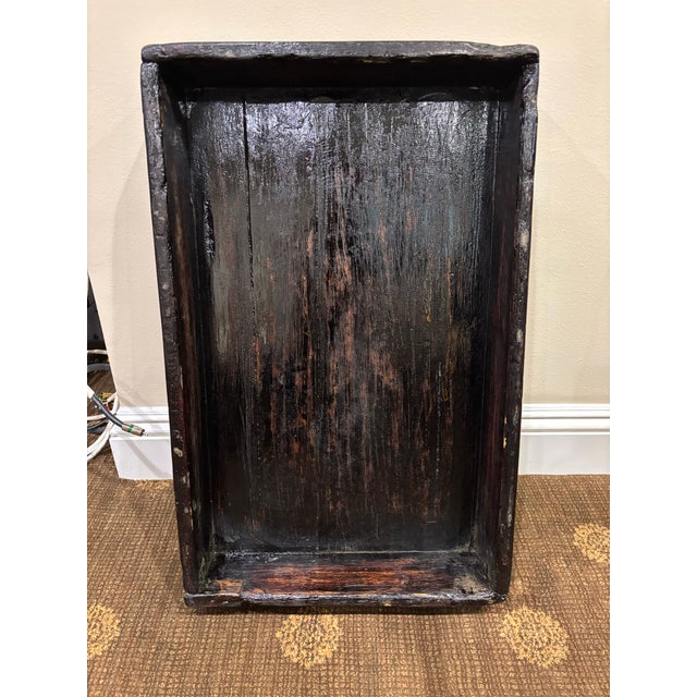 Brown Rustic Side Table, With Metal Hardware For Sale - Image 8 of 8
